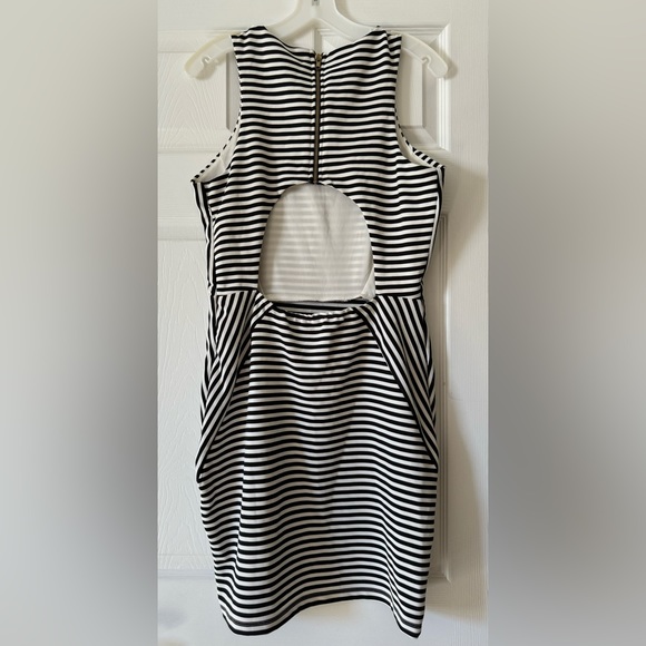 NWT Francesca’s B&W Striped Shift Dress, Size Large - Picture 2 of 11